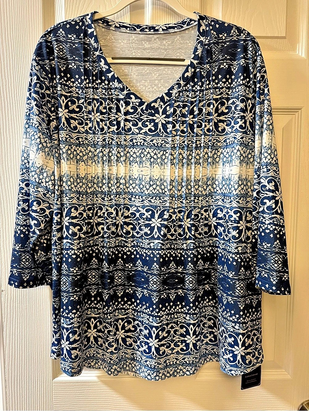 Romanstii Printed Tunic Blue & White Size XXL NWT